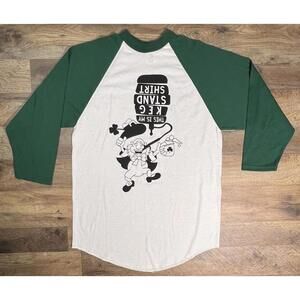 Vintage 90s 00s Notre Dame Fighting Irish Beer Keg Raglan Leprechaun NCAA .